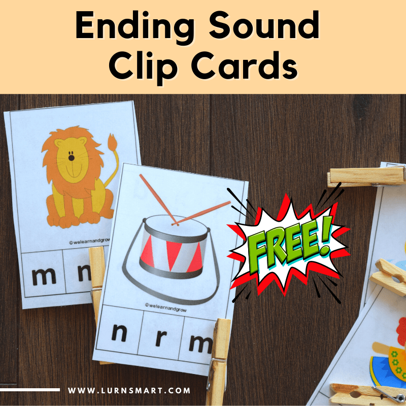 Phonological Awareness Activities - Ending Sound Clip Cards
